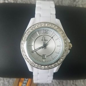 Fossil Riley White Crystal Resin Women's watch